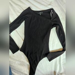 Lulus Black Long Sleeve Bodysuit Xs